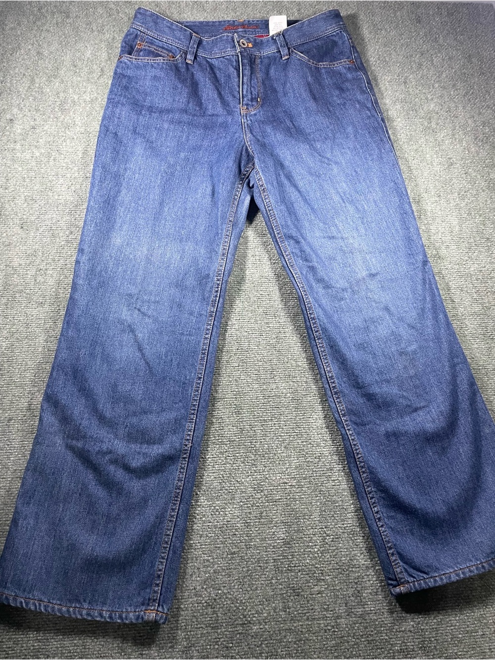 Eddie Bauer Blue Wide-Leg Flannel lined Denim Jeans